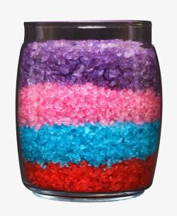 彩色海盐晶体罐子素材