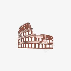 卡通古罗马建筑素材