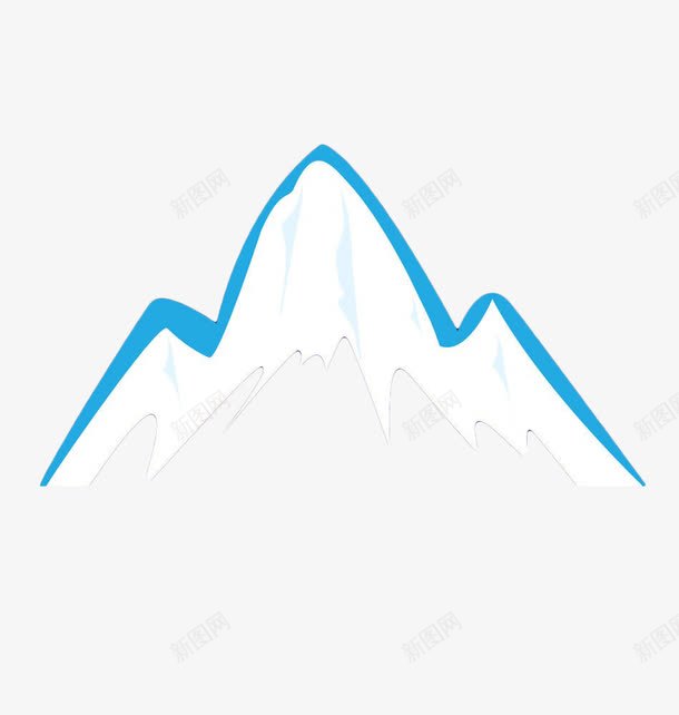 手绘蓝色山png免抠素材_88icon https://88icon.com 地貌 山 手绘 简笔山 简笔画 简笔画山 简约 蓝色