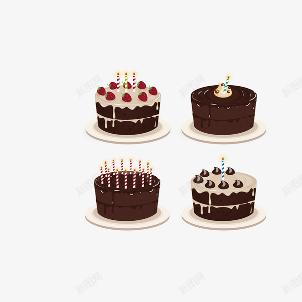 彩色奶油巧克力蛋糕四款png免抠素材_88icon https://88icon.com 奶油蛋糕 巧克力蛋糕四款 彩色蛋糕 矢量蛋糕