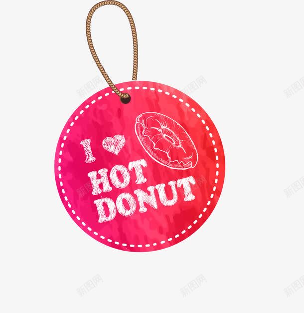 卡通红色吊卡png免抠素材_88icon https://88icon.com DONUT HOT I 免抠PNG 卡通 吊卡 字母 红色 绳子