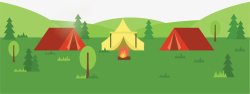 彩色帐篷美丽郊外露营基地矢量图高清图片