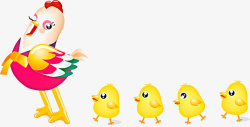四只小鸡卡通跳舞的鸡高清图片