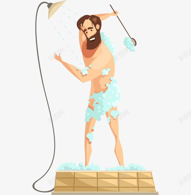 洗澡的男人png免抠素材_88icon https://88icon.com PNG图形 PNG装饰 人物 卡通 洗澡 男人 男人洗澡 皮肤清洁 皮肤表皮 装饰