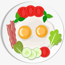 番茄荷包蛋早餐套餐标图标高清图片