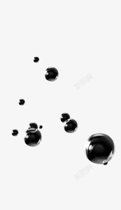 黑色悬浮气泡素材