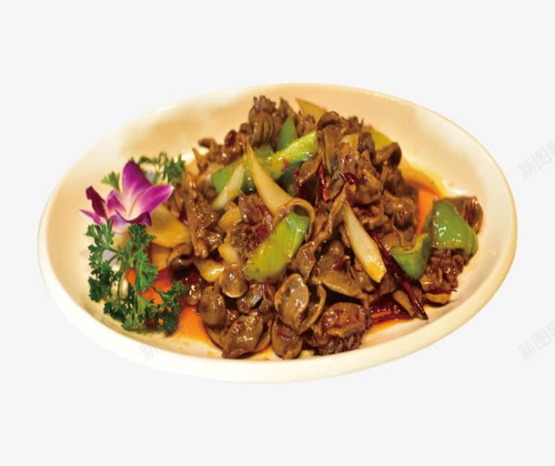 爆炒鸡胗png免抠素材_88icon https://88icon.com 产品实物 家常菜 美味 美食 辣椒 食物 香油 香菜