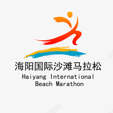 炫彩图案背景马拉松logo图标图标