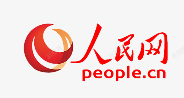 红色咖啡店人民网红色logo图标图标