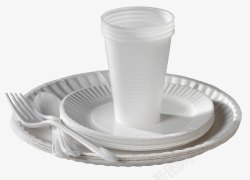 一次性塑料杯子塑料餐具高清图片