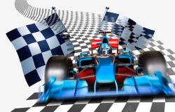 红色F1赛车蓝色F1赛车高清图片