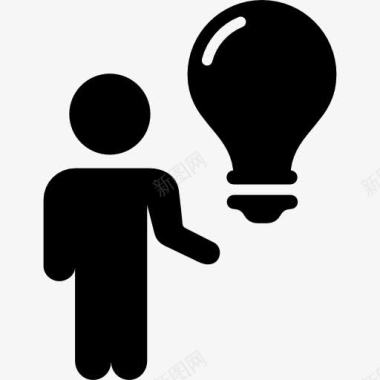 人站在一个灯泡图标图标