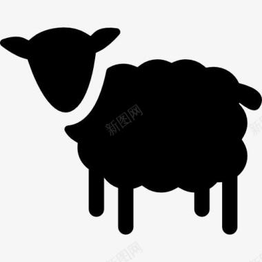 纯白羊毛羊的轮廓图标图标