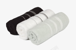 黑白灰色卷好的毛巾清洁用品实物素材