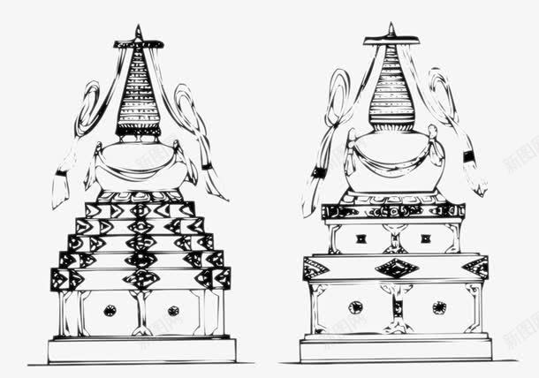 藏族文化png免抠素材_88icon https://88icon.com 建筑制图 花纹 藏族文化 黑白线描 黑白装饰画