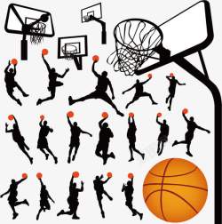 篮球运动员剪影模板篮球运动剪影高清图片