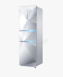 造型独特白色的冰箱高清图片