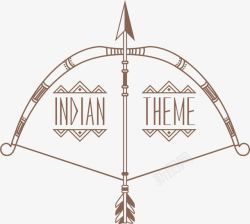 棕色印第安主题弓箭素材