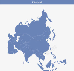 灰蓝色亚洲的地图矢量图素材