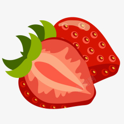 红色的切开的草莓素材