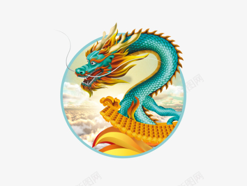龙抬头中国风创意龙王图标图标