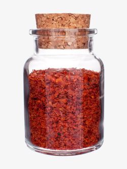 红色玻璃瓶罐装辣椒粉高清图片