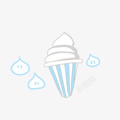条纹杯子蓝色条纹杯子冰淇淋高清图片