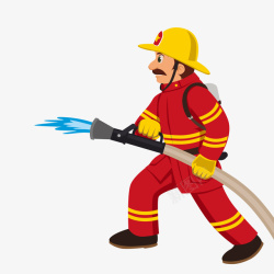 卡通消防人员工作矢量图素材