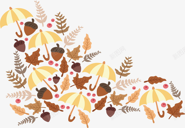 秋天雨伞落叶海报矢量图ai免抠素材_88icon https://88icon.com 小雨伞 矢量png 秋天来了 秋天落叶 秋天雨伞 落叶 矢量图