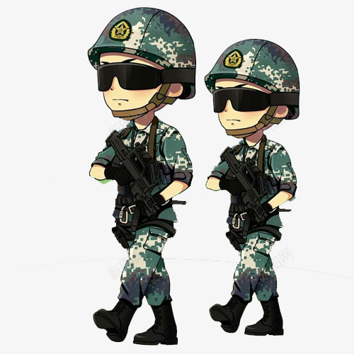 两位前进的卡通兵哥哥png免抠素材_88icon https://88icon.com 公务员 兵哥哥 制服 卡通兵哥哥 士兵 展示 帅气士兵 持枪前进 正步