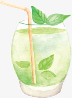 莫吉托果汁水彩手绘美味莫吉托矢量图高清图片