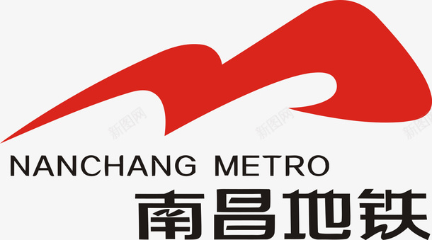 红色南昌地铁logo元素矢量图图标图标