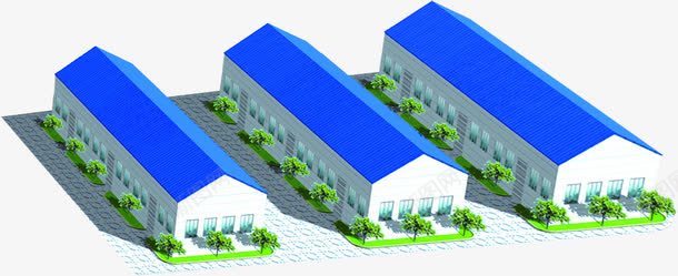 鸟瞰蓝色厂房建筑png免抠素材_88icon https://88icon.com 厂房 建筑 蓝色 鸟瞰