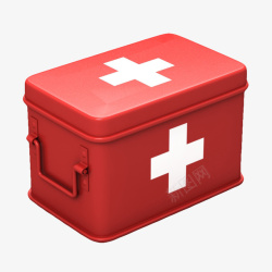 深红色急救箱深红色白加号急救箱高清图片