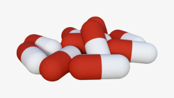 红白色治愈堆叠的西药片实物素材