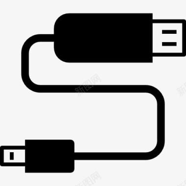 蓝牙连接微型USB电缆图标图标