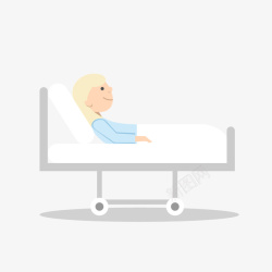 家庭住院病床躺在病床上的病人矢量图高清图片