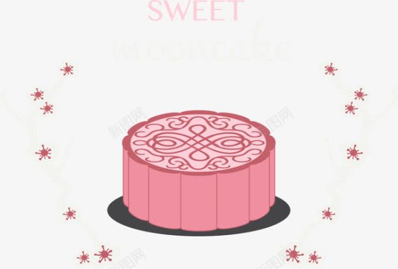 彩绘面包粉红色月饼的LOGO图标图标