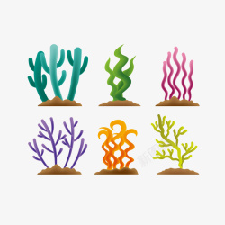 柔美卡通珊瑚藻素材