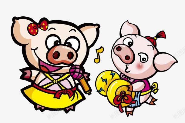 小猪歌唱组合png免抠素材_88icon https://88icon.com 乐曲 卡通 唱曲 声音 小猪 悦耳 旋律 歌唱 组合 美妙的声音 长大嘴巴 音律