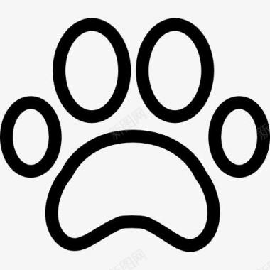 狗轮廓爪印图标图标