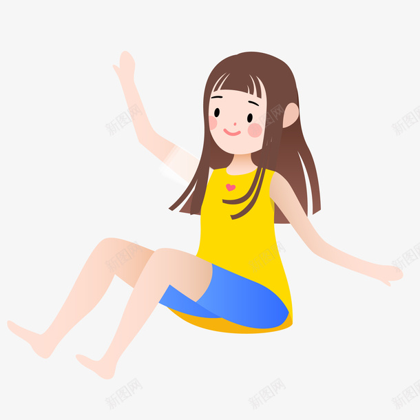 手绘卡通坐在地上的小女孩png免抠素材_88icon https://88icon.com 动漫 动画 卡通人物 坐在地上的小女孩 手绘 插画