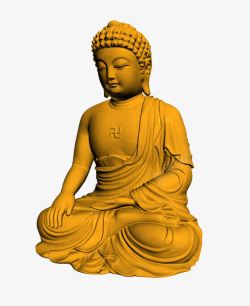 神像佛像3D建模风格释迦牟尼佛坐像高清图片