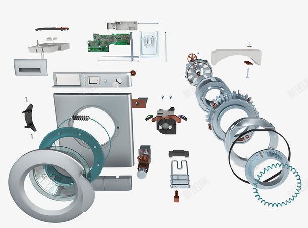 电子机械零部件png免抠素材_88icon https://88icon.com 卡通洗衣机 拆解 洗衣机 滚筒洗衣机 滚筒洗衣机拆装 滚筒洗衣机结构图 电子机械 精密仪器 金属零部件