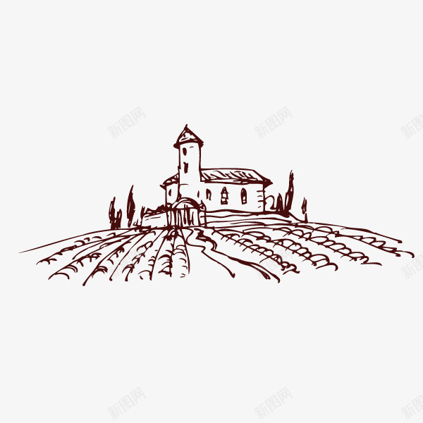庄稼地里的楼房素描画png免抠素材_88icon https://88icon.com 农民 庄稼地 楼房 牛 田地 稻田 素描画 耕田
