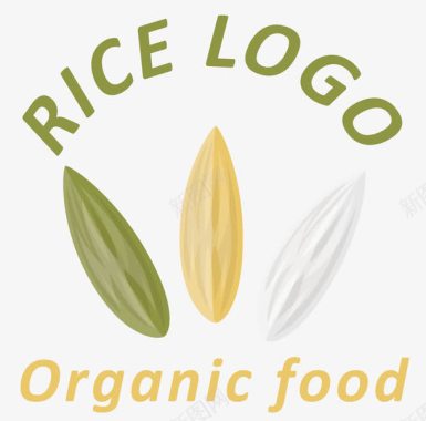 粮食素材有机大米LOGO图标图标