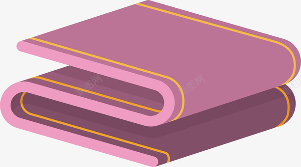 手绘美容养生卡通SPA养生紫色毛巾图标矢量图图标