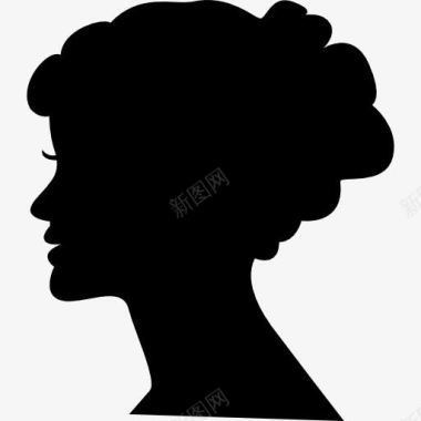 女人剪影女性头部轮廓图标图标
