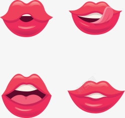 嘴型素材粉红性感嘴唇嘴型矢量图高清图片