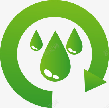 绿色PNG春雨标识矢量图图标图标